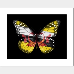 Bruneian Flag  Butterfly - Gift for Bruneian From Brunei Posters and Art